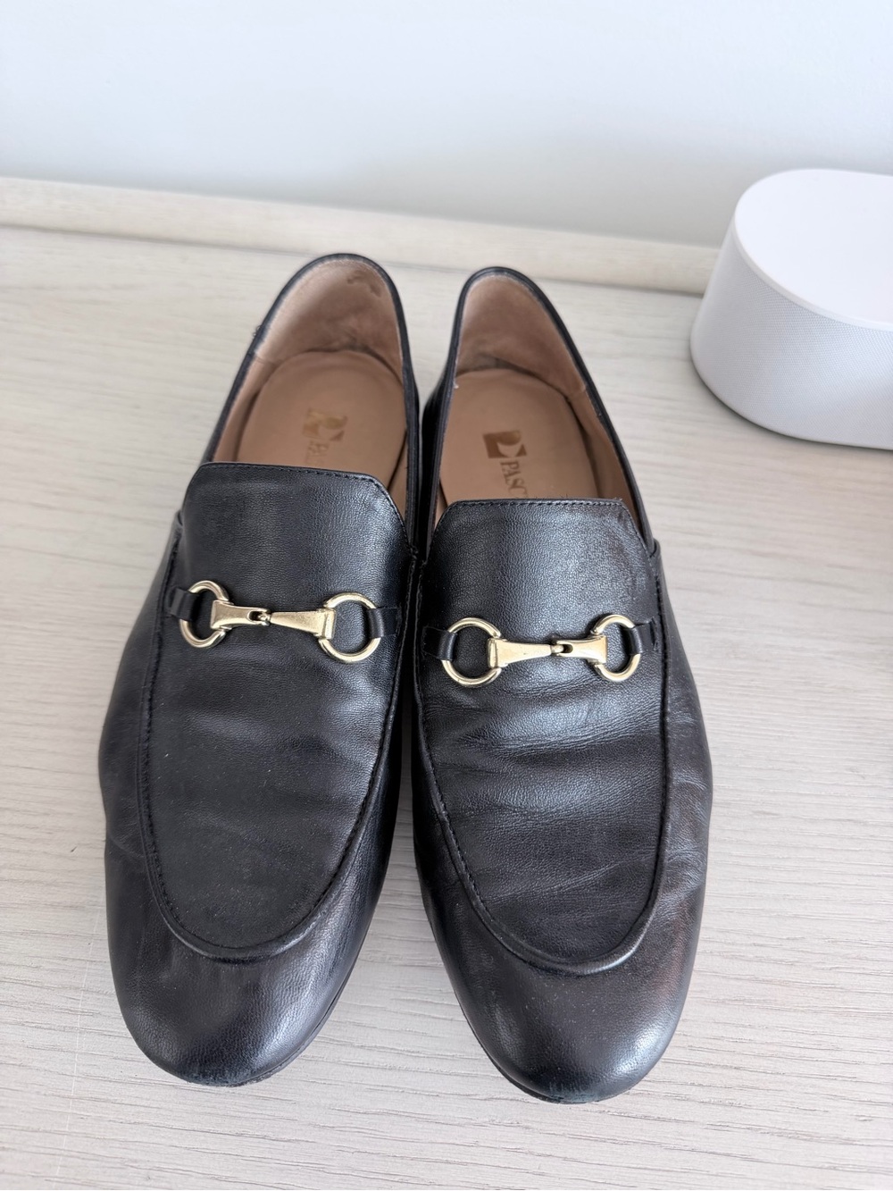 Womens Black Leather Bit Loafers - Classic Slip-On Dress Shoes